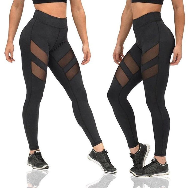 Black leggings with mesh