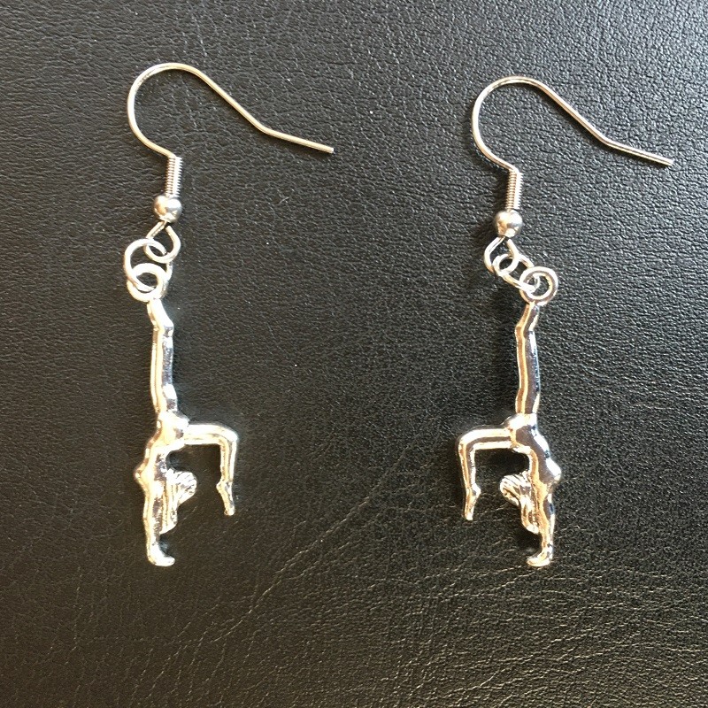 silver earrings gymnast gift idea gymnastics