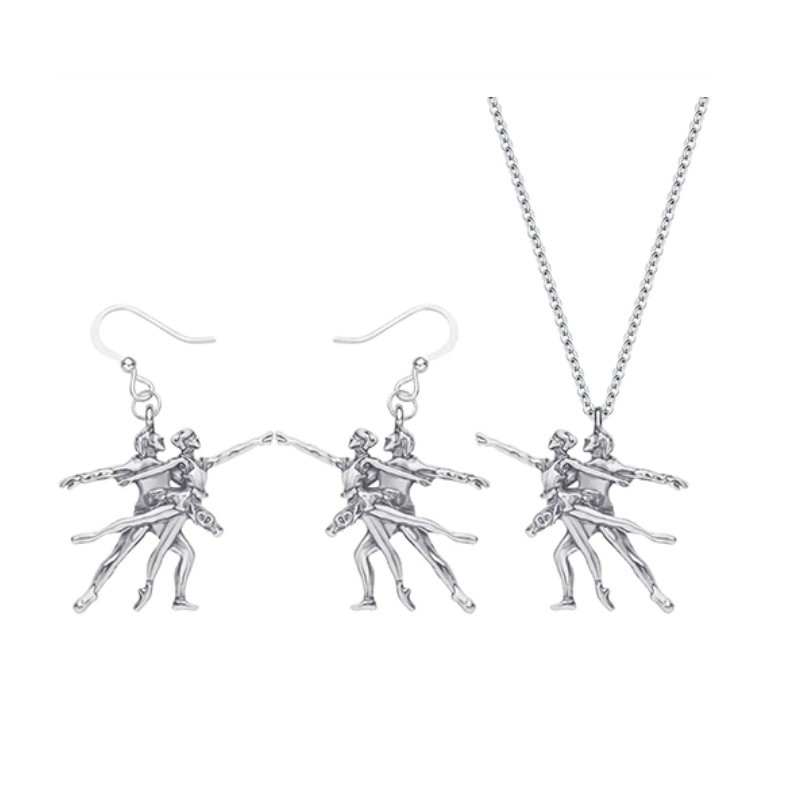 ballet necklace pas de deux with matching earrings