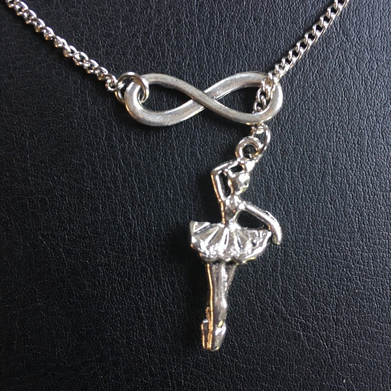 ballerina loop necklace silver ballet gift idea