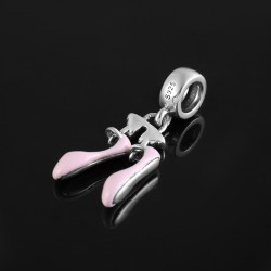 Ballerina-Halskette aus echtem Silber mit Ballettschuhen