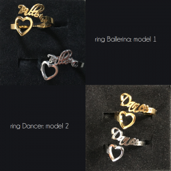 ring ballerina of dancer goud of zilver -balletgeschenk