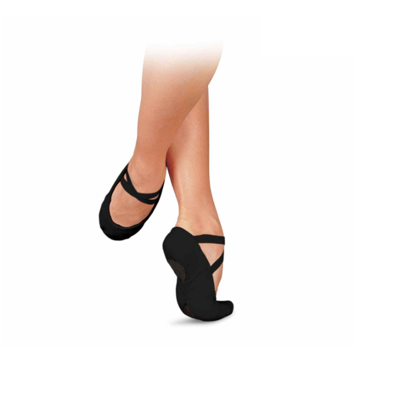 black ballet shoe Sansha pro1c cotton split sole demi-pointe