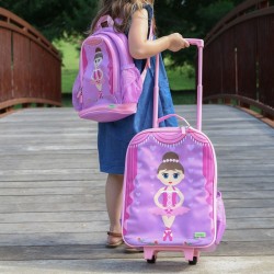pink ballerina trolley schoolbag Bobble Art ballet gift idea