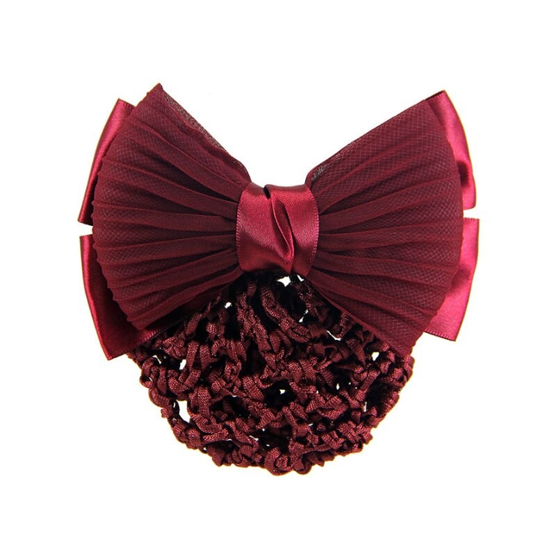 hairpin with bun net in burgundy