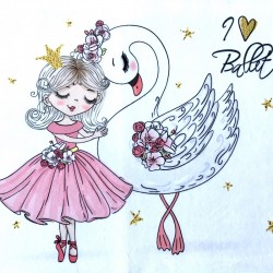 Ballerina-Bettteppich, Matte mit Schwan