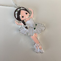 sterling silver ballerina necklace for kids ballet gift idea girl