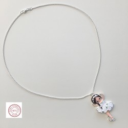 Silberne Ballerina-Halskette für Kinder