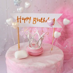 mini cake crown silver birthday cake decoration princess tiara