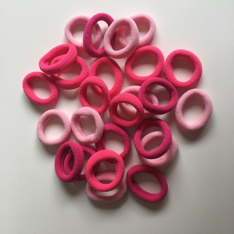 Mini-Haarschleifen aus rosafarbener Baumwolle