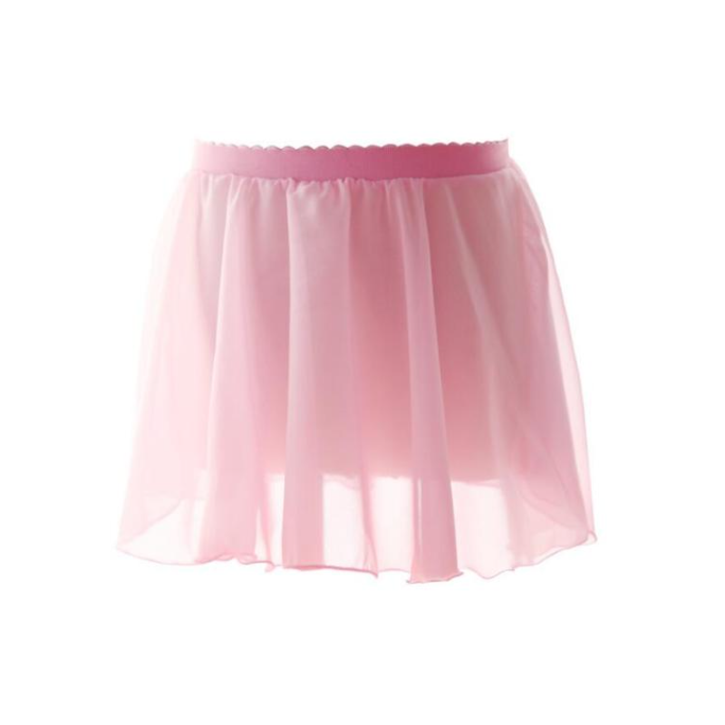 pink chiffon pull on ballet skirt for kids