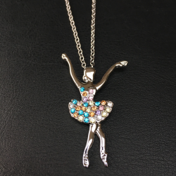 ballerina necklace multi color ballet gift idea