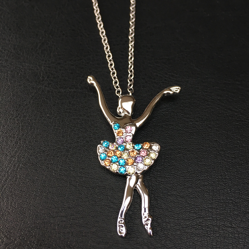 zilveren ballerina ketting zirkoon pastel balletgeschenk balletcadeau idee