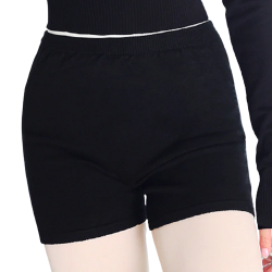 ballet black knitted warm-up shorts