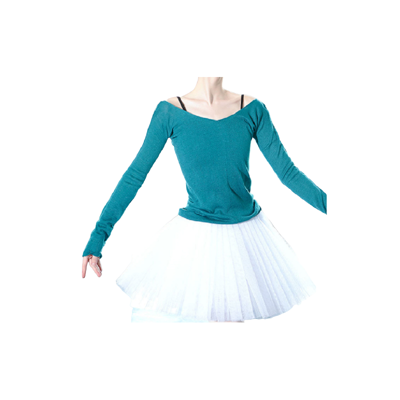 ballet sweater teal warm-up