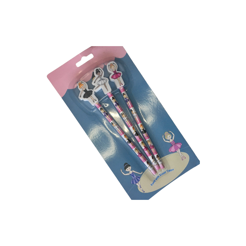 3 ballerina bleistifte mit tänzerin radiergummi