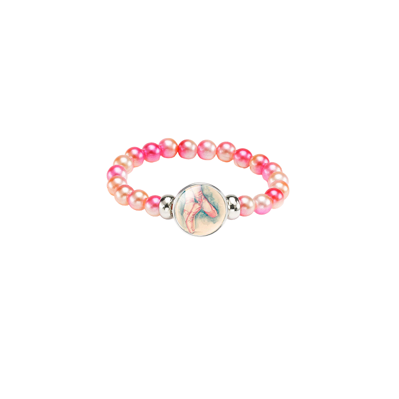 Ballerina bead bracelet for kids ballet gift idea