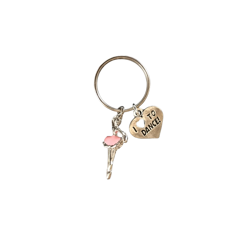 ballerina keychain I love to dance ballet gift idea