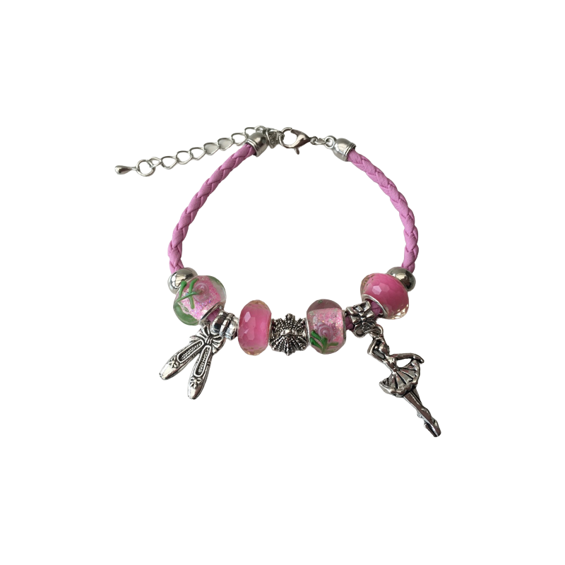 Rosa Ballerina-Armband für Kinder