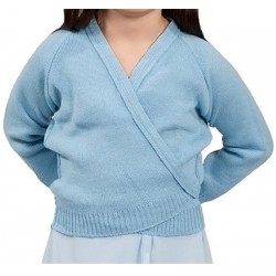 blue knitted ballet wrap sweater for kids ballet wear