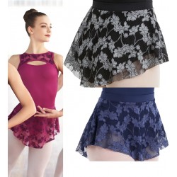 Short lace pull on ballet skirt balera navy black berry floral