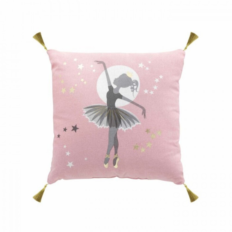 pink ballerina pillow with pompon ballet gift idea room decoration