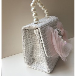 little white ballerina handbag communion wedding