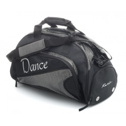 black and silver dance bag
