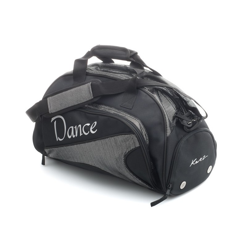black and silver dance bag