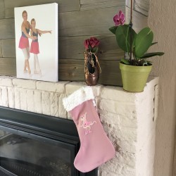 bas de Noël rose ballerine