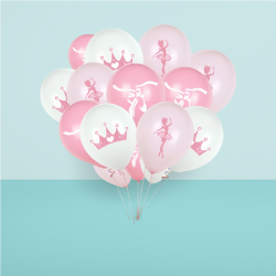 18 rosa Ballerina-Luftballons