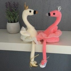 Ballerina stuffed animal swan or flamingo ballet gift idea