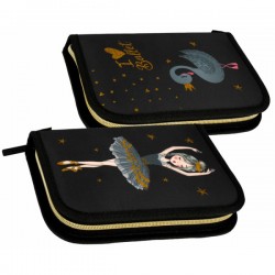 black ballerina pencil case with accessories