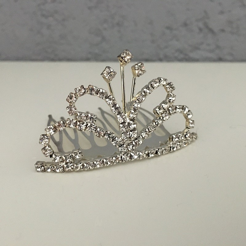 zilveren mini kroon met kam ballet geschenk prinses ballerina cadeau