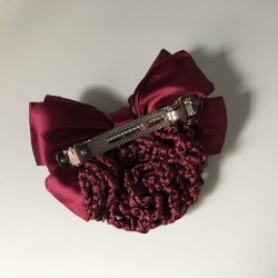 hairpin with bun net in burgundy