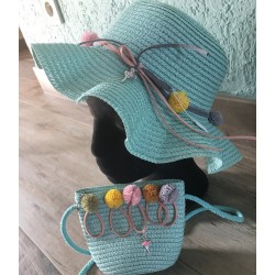 ballerina summer hat and handbag in wicker