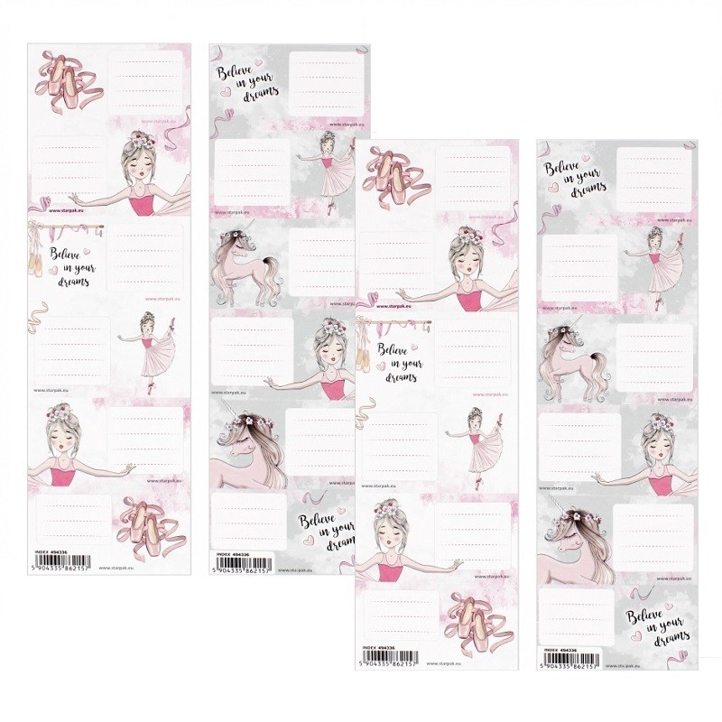 ballerina book tags exercice book stickers unicorn