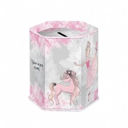 ballerina money box with unicorn