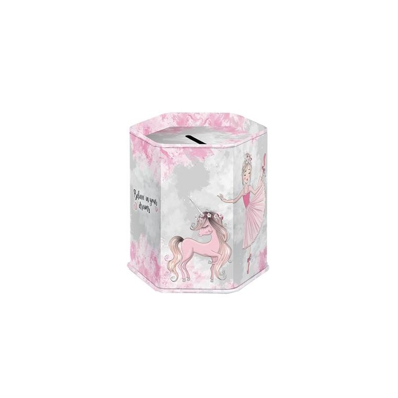 ballerina money box with unicorn