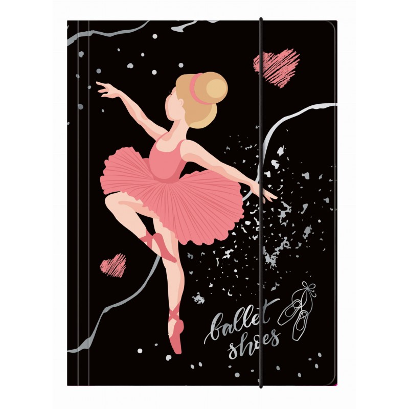 ballerina Mappe mit Gummiband schwarz