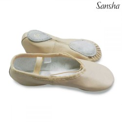 chaussure de ballet bi-semelle en cuir Sansha 45L