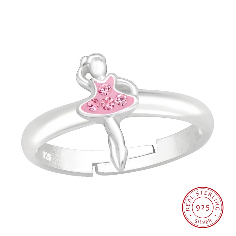 Bague ballérine en argent pour enfants