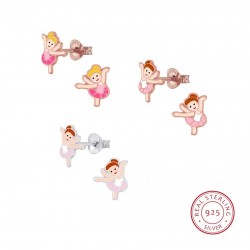 Silberner Ballerina-Ohrring für Kinder