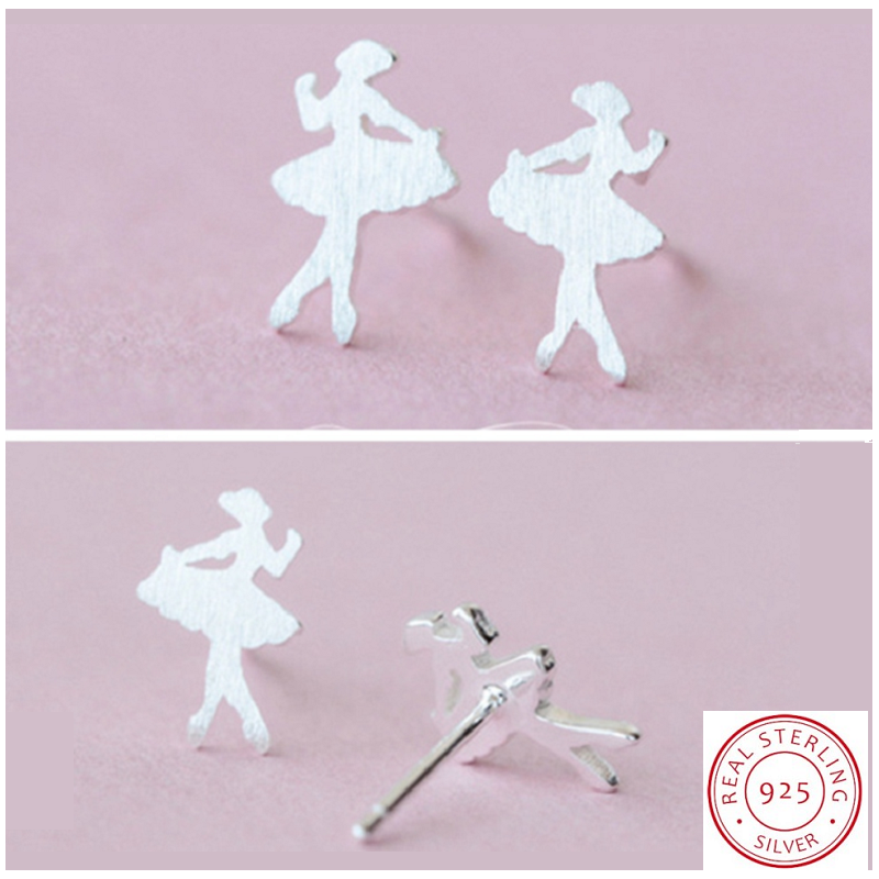 echt zilveren ballerina oorring sterling zilver 925