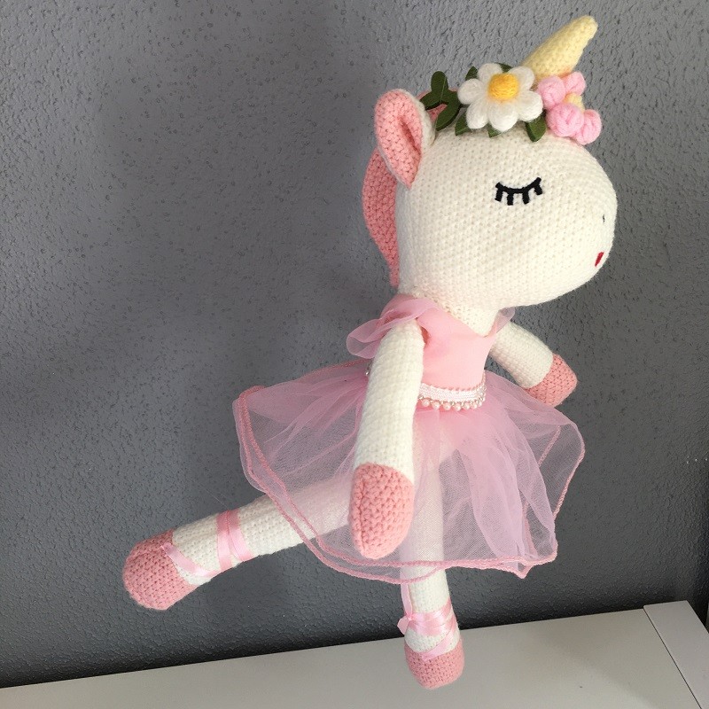 ballerina eenhoorn gehaakte knuffel 30cm lappenpop ballet geschenk cadeau