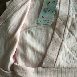 Cache coeur côtelée ballet rose Sansha Suzy laine polaire