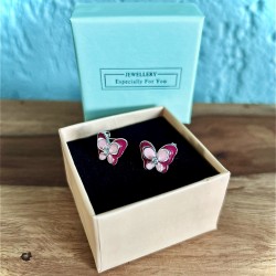 pink butterfly stud earring...