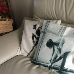 ballerina pillowcase black and white linen