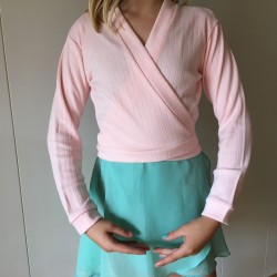 pink ballet wrap sweater Sansha Suzy ribbed