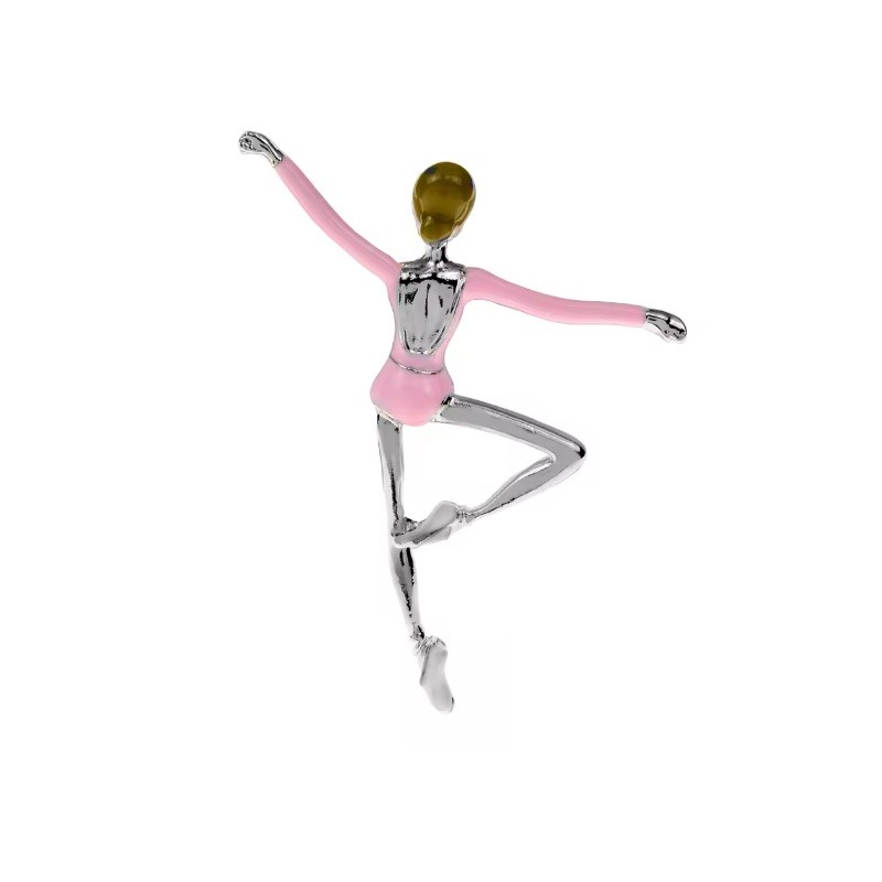 Silver colored ballerina brooch ballet gift idea